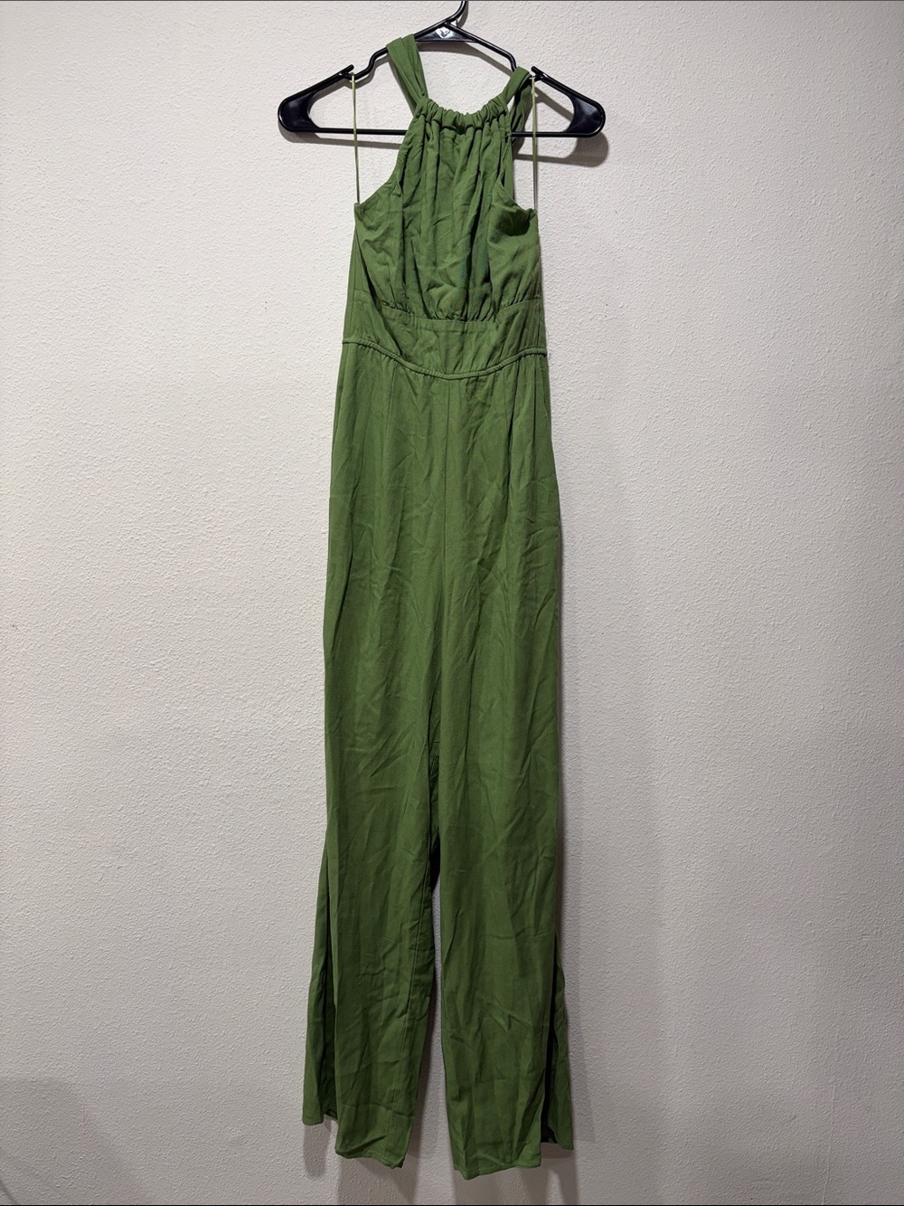 miami Olive Green Halter Jumpsuit